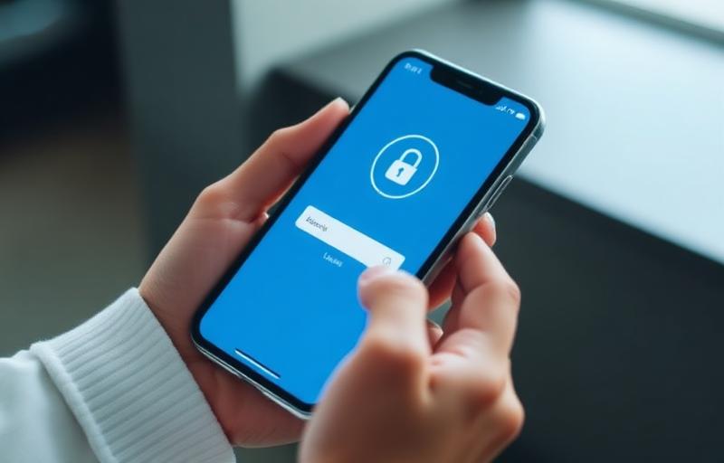 Person using a secure banking app on a phone
